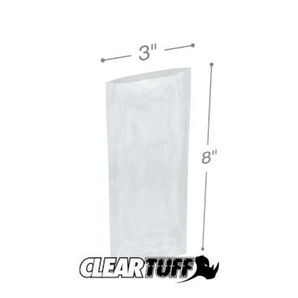 Four Star Plastics 3x8 1 Mil Flat Poly Bags 6 Cases 1000/Case Four Star Plastics 3x8 1 Mil Flat Poly Bags 6 Cases 1000/Case